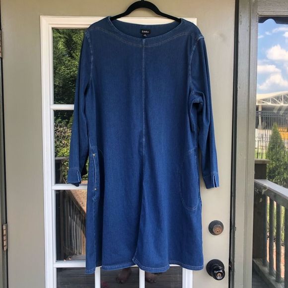 Links Denim Jean Blue Dress Casual Size XXL - Picture 1 of 8
